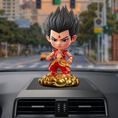 Nezha Bobblehead Car Dashboard Ornament Resin Nezha [black hair]