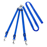 Chihuahua Pet Leash Double Headed Nylon 126cm Blue Traction handle length and width 2.5cm, length 126cm, auxiliary rope width 2.5cm, length 76cm In Australia - Darrahopens