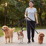 Chihuahua Pet Leash Double Headed Nylon 126cm Blue Traction handle length and width 2.5cm, length 126cm, auxiliary rope width 2.5cm, length 76cm