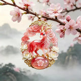 Nine Tailed Fox Car Pendant Pink Alloy Chinese Style In Australia - Darrahopens