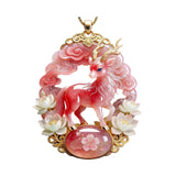 Nine Tailed Fox Car Pendant Pink Alloy Chinese Style
