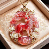 Nine Tailed Fox Car Pendant Pink Alloy Chinese Style In Australia - Darrahopens