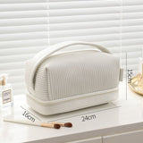 Large PU Double Layer Toiletry Bag for Makeup Storage In Australia - Darrahopens