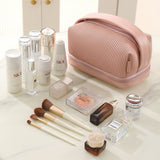 Large PU Double Layer Toiletry Bag for Makeup Storage