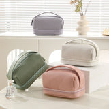 Large PU Double Layer Toiletry Bag for Makeup Storage