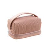 Large PU Double Layer Toiletry Bag for Makeup Storage