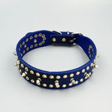 Chenjia Leather Dog Collar Large Breed Blue 4.3*58cm