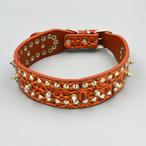 Chenjia Leather Dog Collar Large Breed Blue Brown 4.3*58cm In Australia - Darrahopens