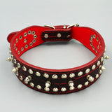 Chenjia Leather Dog Collar Large Breed Blue Wine red 4.3*58cm In Australia - Darrahopens