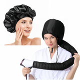 Silk Bonnet for Sleeping and Hooded Hair Dryer Attachment Set, Elastic Tie Band Sleep Bonnet for Women Curly Hair, Fast Drying Hair Dryer Diffuser Cap for Hair Care, Styling In Australia - Darrahopens