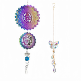 3D Stainless Steel Wind Spinner with Spiral Tail & Butterfly Crystal Sun Catcher, Hanging Metal Wind Chimes for Women Gift, Indoor/Outdoor Decor, Yard Art Decorations In Australia - Darrahopens