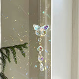 3D Stainless Steel Wind Spinner with Spiral Tail & Butterfly Crystal Sun Catcher, Hanging Metal Wind Chimes for Women Gift, Indoor/Outdoor Decor, Yard Art Decorations In Australia - Darrahopens