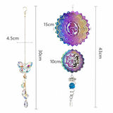 3D Stainless Steel Wind Spinner with Spiral Tail & Butterfly Crystal Sun Catcher, Hanging Metal Wind Chimes for Women Gift, Indoor/Outdoor Decor, Yard Art Decorations In Australia - Darrahopens