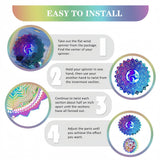 3D Stainless Steel Wind Spinner with Spiral Tail & Butterfly Crystal Sun Catcher, Hanging Metal Wind Chimes for Women Gift, Indoor/Outdoor Decor, Yard Art Decorations