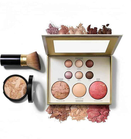 3pcs Baking Makeup Palette-Includes Brush, Facial Powder, Powder Blusher Eye Shadow, Multi-Product Palette for Eyelid Brightening & Face Contouring, for Daily Use or Dating In Australia - Darrahopens