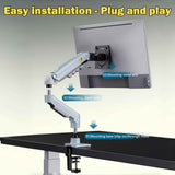 Single Monitor Arm for 17-30 Inch Screens,Height Adjustable Desk Mount Sliver Aluminium Monitor Stand, VESA 75/100mm with C-Clamp/Grommet Base&Gas Spring,Ergonomic Stand for Work/Gaming In Australia - Darrahopens