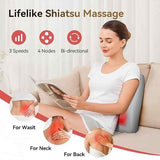 Shiatsu Neck Massager with Heat and Remote,3D Kneading Back Massager, Massage Pillow for Back,Shoulder, Leg for Pain Relief, Gifts for Men Women Mom Dad, at Home Office and Car(Gray) In Australia - Darrahopens