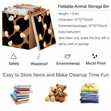 2 Packs Collapsible Storage Bins, Retro Style Foldable Storage Box for Toys, Clothes, Books, Closet & Shelves, Durable Home Storage Basket Organizer (B-Leopard) In Australia - Darrahopens