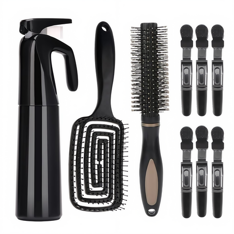 4-piece Hair Care Set with Detangling Hair Brush, Round Brush, Alligator Clips & Spray Bottle - Anti-Static for Wet, Dry, Hair Styling Tools for Women Men In Australia - Darrahopens