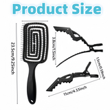 4-piece Hair Care Set with Detangling Hair Brush, Round Brush, Alligator Clips & Spray Bottle - Anti-Static for Wet, Dry, Hair Styling Tools for Women Men In Australia - Darrahopens