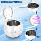 Ultrasonic Retainer Cleaner, 42kHz Portable UV Denture Cleaner for Dentures Aligner Mouth Guard Denture Toothbrush Heads, Jewelry, Glasses with 180ML Capacity In Australia - Darrahopens
