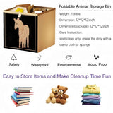 2 Packs Collapsible Storage Bins, Retro Style Foldable Storage Box for Toys, Clothes, Books, Closet & Shelves, Durable Home Storage Basket Organizer (A-Horse) In Australia - Darrahopens