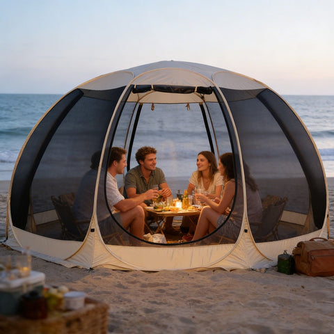 Large 3m Pop Up Screen House Tent, 6-8 Person Mosquito Shelter,,Easy 60-second setup camping tend.Fits standard picnic tables with 220cm full standing headroom.Portable Shelter Enclosure In Australia - Darrahopens