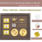 Baby Hand and Footprint Kit with 3 Photo Slots, Golden Ink Pad & Number/Letter Stickers, Non-Toxic Newborn Gift Set for Baby Shower, Nursery Decor, Keepsake Memory Frame In Australia - Darrahopens