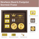 Baby Hand and Footprint Kit with 3 Photo Slots, Golden Ink Pad & Number/Letter Stickers, Non-Toxic Newborn Gift Set for Baby Shower, Nursery Decor, Keepsake Memory Frame In Australia - Darrahopens