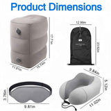 3 Pack Travel Essentials – Travel Pillow, Inflatable Foot Rest & Sleep Mask with Storage Bag, Airplane Travel Accessories Kit for Kids & Adults In Australia - Darrahopens