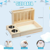 Wooden Rabbit Hay Feeder with 3-in-1 Litter Box and Bowls, Small Animal Rack for Guinea Pigs, Chinchillas, Hamsters, and Dwarf Rabbits - Wood Color In Australia - Darrahopens