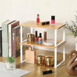 Kitchen Shelf Organizer – 2-Tier Expandable & Stackable Countertop Spice Storage Rack, White Metal Frame Pantry Cabinet Organizer for Dishes, Spices, Mugs, 4 Packs