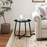 Outdoor Metal Side Table – Rust-Resistant Patio Small Round End Table, Accent Coffee Table for Balcony, Garden, Porch, Living Room & Bedroom – Lightweight Portable Plant Stand, Black In Australia - Darrahopens