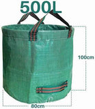 500L Yard Waste Bags 2 Pack, Heavy Duty Garden Waste Bags with Reinforced Handles, Large Reusable Leaf Bags for Lawn Leaves Grass Yard Debris Storage Garden Cleanup