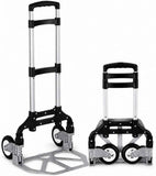 Folding Hand Truck, 1 Pack Portable Dolly Cart with Telescoping Handle, Lightweight Aluminum Alloy Foldable Hand Truck with Solid Rubber Wheels, Compact Moving Cart for Home, Office, Shopping, Travel