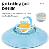 Interactive Cat and Dog Slow Feeder Lick Mat with Suction Cup, Rotating Treat Ball Puzzle Toy for Boredom Relief, Stress Reduction, and Tongue Cleaning – Perfect for Yogurt, Puree, and Semi-Liquid Treats (White)