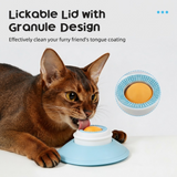 Interactive Cat and Dog Slow Feeder Lick Mat with Suction Cup, Rotating Treat Ball Puzzle Toy for Boredom Relief, Stress Reduction, and Tongue Cleaning – Perfect for Yogurt, Puree, and Semi-Liquid Treats (White)