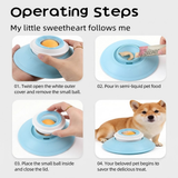 Interactive Cat and Dog Slow Feeder Lick Mat with Suction Cup, Rotating Treat Ball Puzzle Toy for Boredom Relief, Stress Reduction, and Tongue Cleaning – Perfect for Yogurt, Puree, and Semi-Liquid Treats (White)