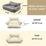 Cozy Foldable Pet Sofa Bed with Plush Sherpa Fleece – A Portable, Warm Retreat for Cats and Small Dogs Perfect for Nap Time, Travel, and Living Room Lounging (Beige) In Australia - Darrahopens