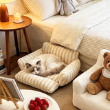 Cozy Foldable Pet Sofa Bed with Plush Sherpa Fleece – A Portable, Warm Retreat for Cats and Small Dogs Perfect for Nap Time, Travel, and Living Room Lounging (Grey) In Australia - Darrahopens