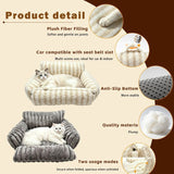 Cozy Foldable Pet Sofa Bed with Plush Sherpa Fleece – A Portable, Warm Retreat for Cats and Small Dogs Perfect for Nap Time, Travel, and Living Room Lounging (Grey) In Australia - Darrahopens