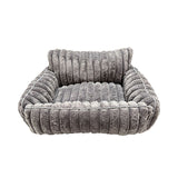 Cozy Foldable Pet Sofa Bed with Plush Sherpa Fleece – A Portable, Warm Retreat for Cats and Small Dogs Perfect for Nap Time, Travel, and Living Room Lounging (Grey)
