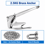 Darrahopens Outdoor Recreation > Boating > Boating Accessories Marine Bruce Anchor in 316 Stainless Steel for Yachts and Boats, Secure Mooring and Stable Holding in Various Seabeds, Corrosion Resistant Dock Hardware (10kg Bruce Anchor Set) In Australia - Darrahopens