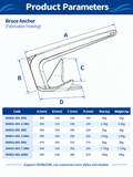 Darrahopens Outdoor Recreation > Boating > Boating Accessories Marine Bruce Anchor in 316 Stainless Steel for Yachts and Boats, Secure Mooring and Stable Holding in Various Seabeds, Corrosion Resistant Dock Hardware (5kg Bruce Anchor Set) In Australia - Darrahopens