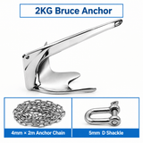 Darrahopens Outdoor Recreation > Boating > Boating Accessories Marine Bruce Anchor in 316 Stainless Steel for Yachts and Boats, Secure Mooring and Stable Holding in Various Seabeds, Corrosion Resistant Dock Hardware (5kg Bruce Anchor Set) In Australia - Darrahopens