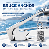 Darrahopens Outdoor Recreation > Boating > Boating Accessories Marine Bruce Anchor in 316 Stainless Steel for Yachts and Boats, Secure Mooring and Stable Holding in Various Seabeds, Corrosion Resistant Dock Hardware (7.5kg Bruce Anchor Set) In Australia - Darrahopens