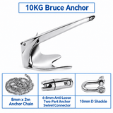 Darrahopens Outdoor Recreation > Boating > Boating Accessories Marine Bruce Anchor in 316 Stainless Steel for Yachts and Boats, Secure Mooring and Stable Holding in Various Seabeds, Corrosion Resistant Dock Hardware (7.5kg Bruce Anchor Set) In Australia - Darrahopens