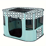 Foldable Pet Playpen for Cats and Small Dogs, Portable Puppy Exercise Cage, Indoor Pet Enclosure with Breathable Mesh, Perfect for Travel, Camping, and Outdoor Use as a Cat Whelping Box or Kitten Play Area (2XL, Purple)