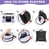 Foldable Pet Playpen for Cats and Small Dogs, Portable Puppy Exercise Cage, Indoor Pet Enclosure with Breathable Mesh, Perfect for Travel, Camping, and Outdoor Use as a Cat Whelping Box or Kitten Play Area (L, Purple)