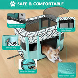 Foldable Pet Playpen for Cats and Small Dogs, Portable Puppy Exercise Cage, Indoor Pet Enclosure with Breathable Mesh, Perfect for Travel, Camping, and Outdoor Use as a Cat Whelping Box or Kitten Play Area (M, Purple)